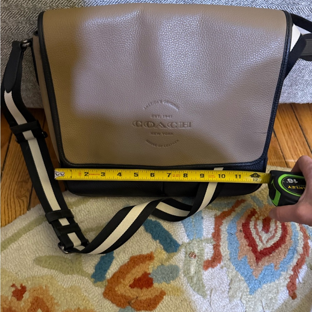 Coach Two-Tone Tan and Black Messenger Bag